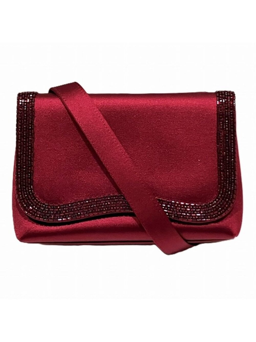 Chanel CC Logo Shoulder Bag Satin Rhinestone